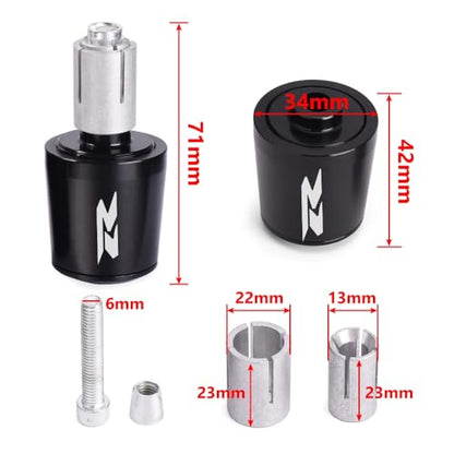 Motorcycle Handlebar End Plugs - Bar Ends Grips with Counterweight, Anti-Vibration Stabilizer, Crash Protector Slider Compatible with GSXR 125/150/250/600/750/1000 & GSR 750/600/400 - color: Blue