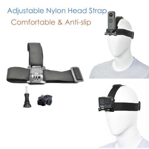 Action Camera Chest/Backpack/Head Strap Mount Bundle for Insta360 X5/X4/X3/Ace Pro/Go3S, Compatible with GoPro Hero 13-10, DJI Osmo 360, DJI Action 5