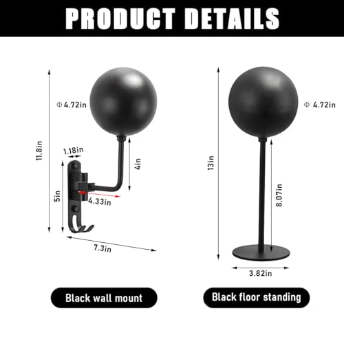 povtii Helmet Hanger Wall Mount, 180° Rotatable Helmet Holder, Bicycle Helmet Hanger with Hooks, Motorcycle Accessories (Wall Mount) - color: Wall Mount