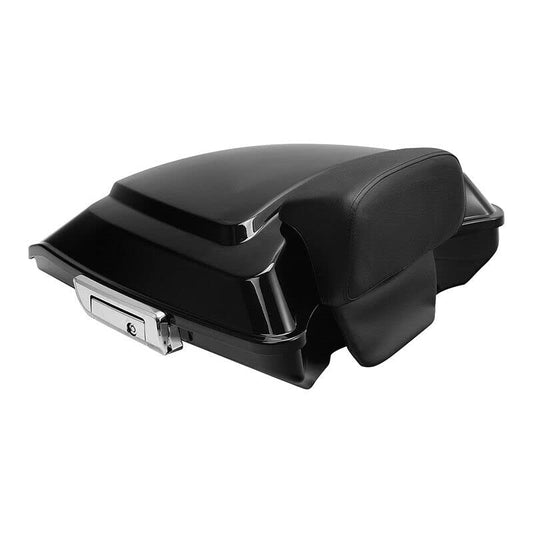 TCMT 5.5" Razor Motorcycle Trunk Box Backrest Pad Fit For Harley 2014-2025 Touring CVO Road King Road Glide Street Glide Electra Glide Ultra Limited Pack - color: Chrome Latches Trunk Set, size: Fit For Touring 2014-2023