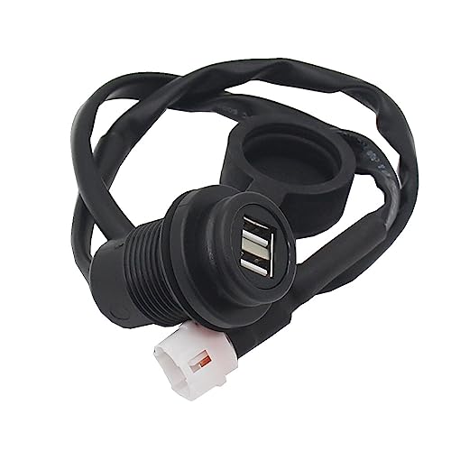 GoolRC USB Outlet Quick Charger Socket, Motorcycle Modified USB Chargers Adapter with Dual 5V/2A Port Waterproof Cover Replacement for MT-09 SP MT07 XSR700