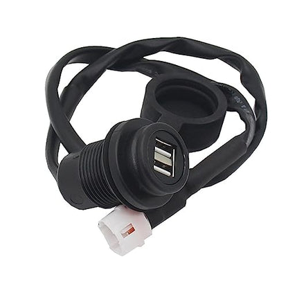 GoolRC USB Outlet Quick Charger Socket, Motorcycle Modified USB Chargers Adapter with Dual 5V/2A Port Waterproof Cover Replacement for MT-09 SP MT07 XSR700