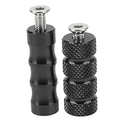 Buachois 2 Pair CNC Universal Motorcycle Foot Pegs,Anti-Skid Gear Shift Brake Lever Foot Pegs,6mm Hole Front Footrests Footpeg Rearsets,for M6 6mm Mounting Bolts Motorbike - color: Black