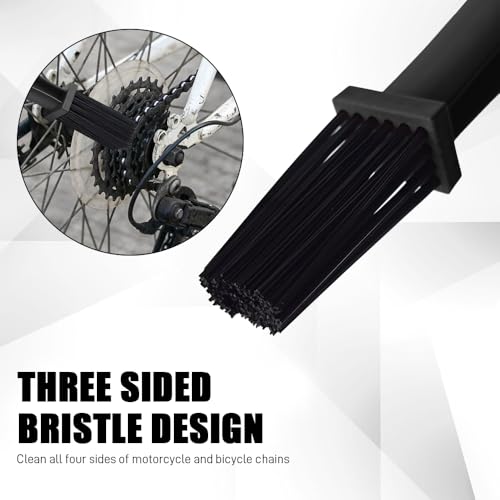 2PCS Bike or Motorcycle Chain Washer, Bicycle Cleaning Chain Double-Ended Brush, Black Durable Motor Chain Gears Cleaning Square Head Brushes, Universal Cleaning Tool (Red+Black) - color: Red+Black