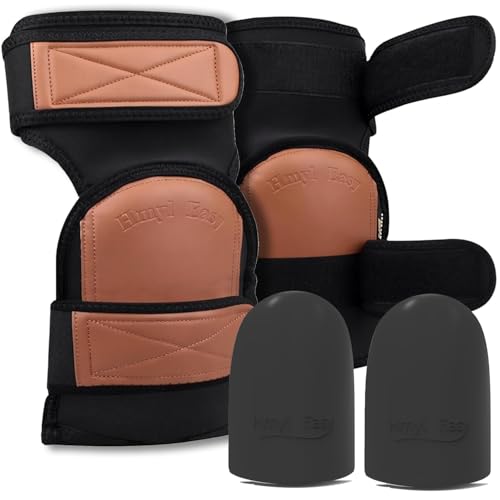 Super Soft Two Straps Leather Knee Pads for Work With Extra Pair of Upgraded Liners, Shorts Available, Replaceable Inner Cushion Knee Pads for Construction, Garden, Clean, Floor and Garage – Beige - color: Two Straps With Extra 1 Pair of Liners