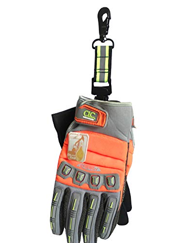 MELOTOUGH Firefighter Glove Strap | Glove Holder Clip with Glove Leash Swivel Snap Hook,Reflective for Quick Access - color: Reflective Hi-vis Lime With Alligator Clip