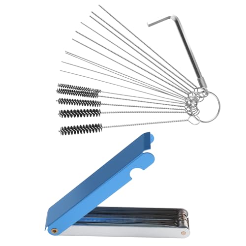 2 Pack Carb Cleaning Brushes Kit, Torch Tip Dirt Removal Set for Jets Nozzles Orifices, Throttle Body Tools for Chainsaw Motorcycle ATV Carb Welding Stove Shower Head Maintenance - style: 23 Needles & 5 Brushes & Wrench