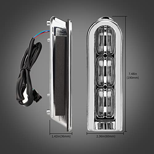 Motorcycle Rear Saddlebag Accent LED Light Insert Filler Support Black Replacement for Harley Touring FLHTCU FLHTK FLTRU Road King Electra Glide Ultra Classic 2014-2022 - color: Chrome