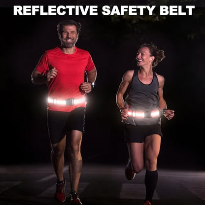 Reflective Safety Belt, Adjustable High Visibility Glow Belt Outdoor Running Gear Accessories - color: Purple