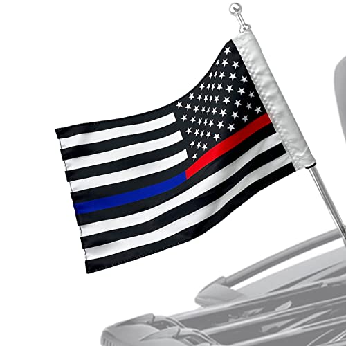 Motorcycle Flag,Thin Blue Red Line American Flag,Double Sided Double Stitched Motorcycle Flag 6X9 - color: blue/red