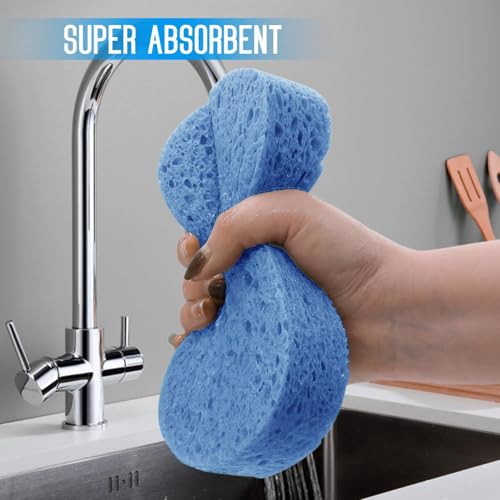 3PCS Car Wash Sponge, Heavy Duty Car Sponges for Washing, Car Accessories Large Sponges for Cleaning, Automotive Cleaning Supplies, Eco Friendly Sponge (7.68 x 3.74 x 1.38 Inch), Blue - color: Blue