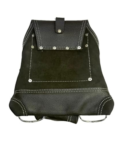 Zeluga 20-526 10 Pocket Rigger Heavy Duty Leather Tool Bag, Textured Black - color: Textured Black
