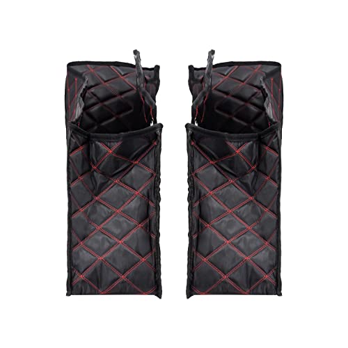 Non-Stretched Saddlebag Liners Inserts Red Thread Compatible with Harley Touring Electra Street Glide Road King 2014-2023 1 Pair - color: Red Stitching