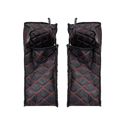 Non-Stretched Saddlebag Liners Inserts Red Thread Compatible with Harley Touring Electra Street Glide Road King 2014-2023 1 Pair - color: Red Stitching