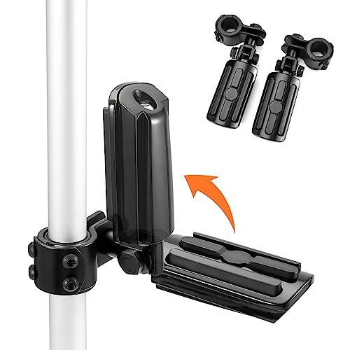 Highway Foot Pegs Fit for Motorcycle 1 inch to 1 1/3 inch with Engine Guard, Footpegs for Indian Harley Honda Suzuki Yamaha (Black) - color: Black