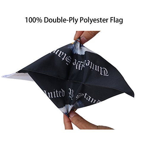 "United We Stand" Motorcycle Flag 6x9 American Eagle Flag with Black Flagpole Mount For Harley Davidson Honda Goldwing CB VTX CBR Yamaha - Fits 1/2" Round Luggage Rack - color: "United We Stand" Flag