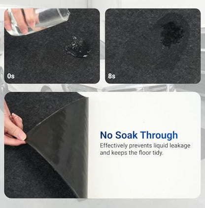 FLEXIMOUNTS 5x3 Ft Extra Large Garage Floor Mat - Waterproof Oil Absorbent Surface, Stay-in-Place Garage Flooring Roll for Under Car - size: 3' x 4'11"