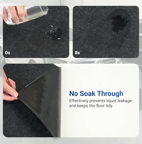 FLEXIMOUNTS 6x5 Ft Extra Large Garage Floor Mat - Waterproof Oil Absorbent Surface, Stay-in-Place Garage Flooring Roll for Under Car - size: 6' x 5'