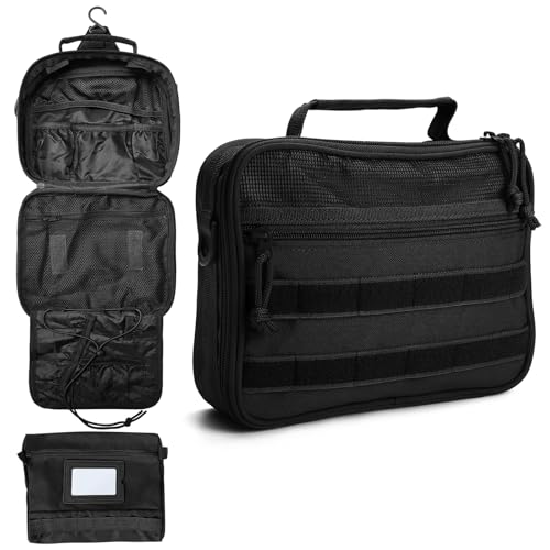 SMONT Toiletry Bag for Men Travel Toiletry Organizer Dopp Kit Travel Organizer Toiletries Bag Shaving Hygiene Bag Bathroom Hanging Men's Toiletry Bag for Short Trips Black - color: Black