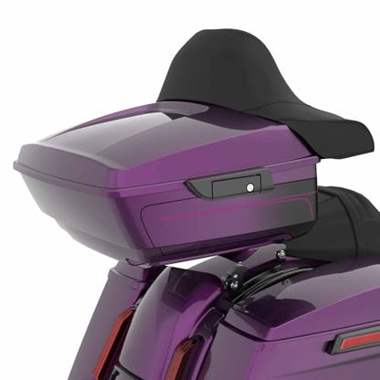 Advanblack 2025 Road Glide King Tour Trunk Pack Black Latch Wrap-Around Backrest Compatible with 1997-2025 Harley Touring Road Glide, Street Glide, Electra Glide (Poison Berry) - color: Poison Berry