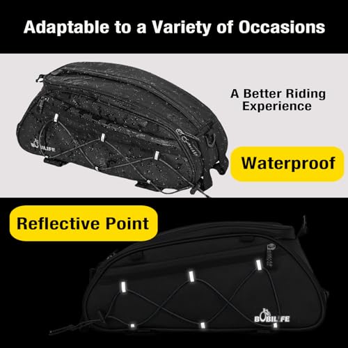 Bike Rear Rack Insulated Trunk Bag - 10L Large Capacity Waterproof Bicycle Travel Expedition Back Rack Seat Cargo Carrier Bag for Bicycle, E-Bike and Motorcycle