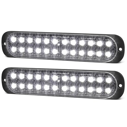 Aluminum Housing White 24LEDs Trailer Backup Reverse Light Surface Mount 7.5 inch Bar Strip Truck Bed Lights of Pickup Tractor Camper IP67 Waterproof 2Pcs - color: White