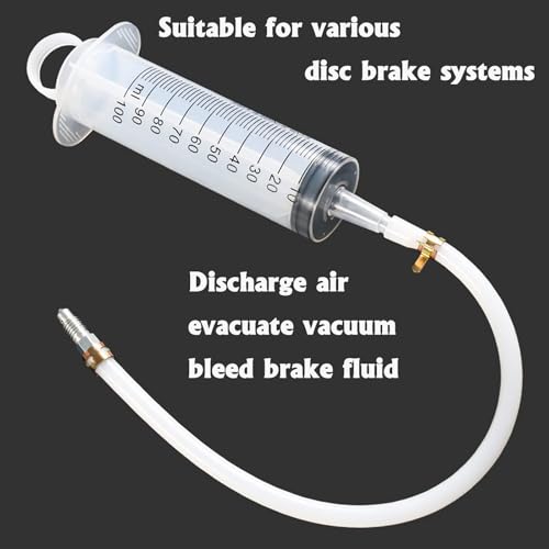 Brake Bleed Kit Hydraulic Disc Clutch Bleeding Tool with 100ml Syringe 50cm Hose One Way Check Valve for Motorcycle Car Repair