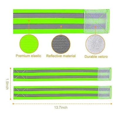 26pcs Reflective Bands Elastic Armband Wristband Ankle Leg Straps Kids Safety Reflector Tape Straps for Night Jogging Biking Running - color: Blue