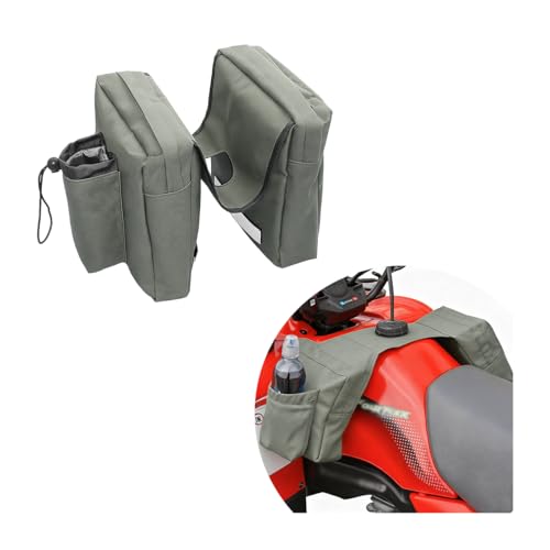 BELOMI ATV Tank Top Bag, Motorcycle Saddlebag, Storage Saddle Bag for Snowmobile, UTV Waterproof Cargo Pocket, Universal Durable Front Accessories, Storage Pack with Water or Drink Pocket (Army Green) - color: Army Green