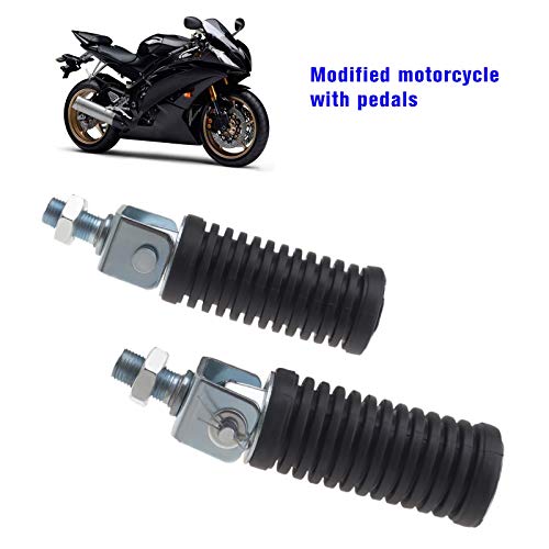 Pair Of Motorcycle Folding Pillion Footrests Foot Pegs Rear Foot Peg Pedal 10mm Thread Aluminum Left & Right