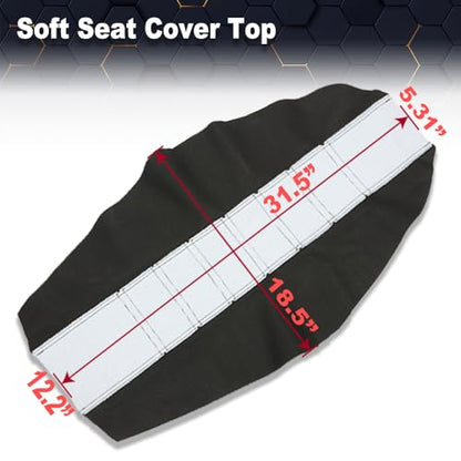 PIT66 Motorcycle Soft Leather Seat Cover, Compatible with Honda CR125R CR250R CR500R CR80R CRF100F CRF125F CRF150F(Blue) - color: Blue