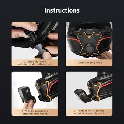 Chin Strap Mount Adjustable Magnetic Quick Release for Motorcycle Helmet,Compatible with Gopro Hero 13/12/11/10/9/8/7/6/5 Black, DJI Osmo Action 5 Pro/4/3, Insta360 ONE R, AKASO, and More