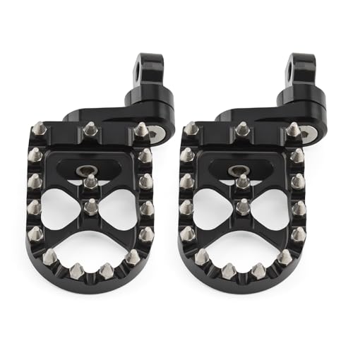 Motorcycle Foot Pegs Adjustable Pegs Floorboards Fit For Harley Dyna Fat Bob Touring Road Glide Road King Street Glide Electra Glide Sportster XL 883 Softail Streed Bob Fat Boy Universal (Black) - color: Black