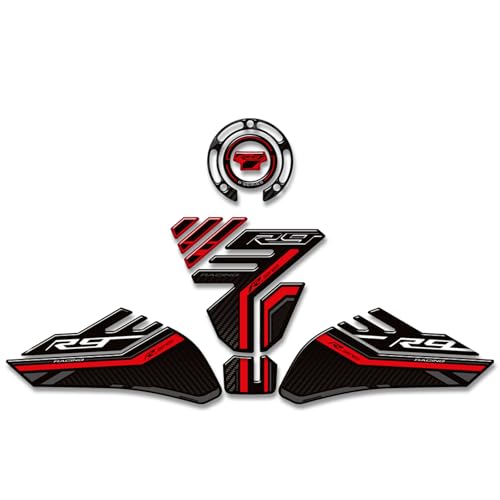 Motorcycle Tank Pad Compatible with Yamaha YZF R9 YZFR9 2025 2026 Motorcycle Fuel Tank Protector Gas Tank Decals YZF R9 Tank Pad Fuel Tank Kit Knee Stickers Decals Protection (A-10) - color: A-10