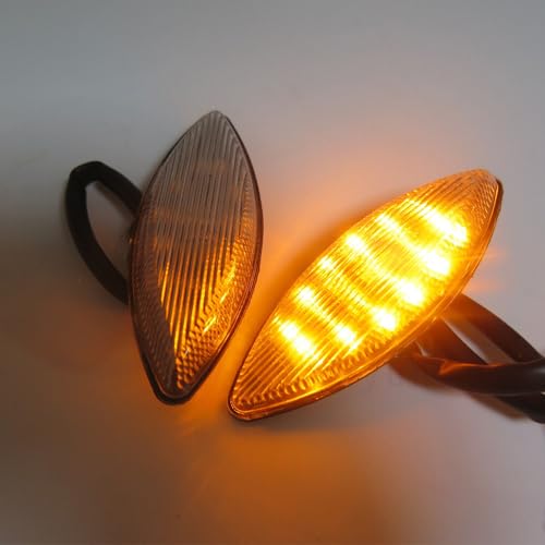 Motorcycle LED Turn Signal Light Indicator Lamp Amber Flush Mount Fit for Kawasaki ZX14 ZX14R ZX-14R 2006-2007 06 07(Smoke)