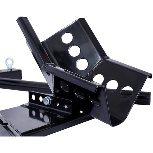 Motorcycle Front Tire Chock for 17"-21" Wheels Motorbike Locking Adjusting Stand with Safety Latch for Transport Storage Maintenance Steel Black