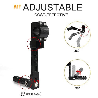 Xitomer 22-28mm Highway Peg Mounts Adjustable Footpeg Kit Long Angled, Rider Adjustable Highway Peg Mount Kit Engine Guards Crash Bars Footrest Mounting Brackets Arms - size: 165mm