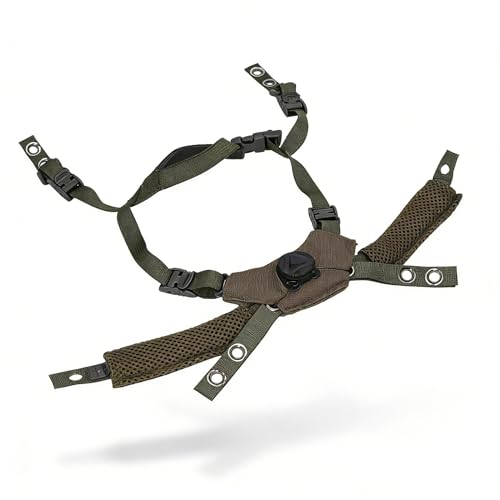 Helmet Chin Strap for Fast MICH Wendy Helmet, 4 Points Tactical Helmet Accessories Retention System Chin Strap, Helmet General Suspension Lanyard with 4 Sets of Fastening Screws - color: OD Green