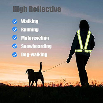 Reflective Vest Running Gear 3Pack, Adjustable Safety Vests High Visible Reflective Belt Straps - color: Pink,green,purple