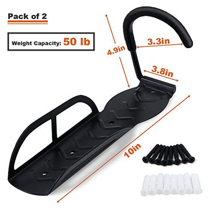 Wallmaster Bike Storage Rack for Garage, Wall Mount Bicycles Hanger, 2-Pack Bike Storage System Vertical Bike Hooks - size: 2Pack