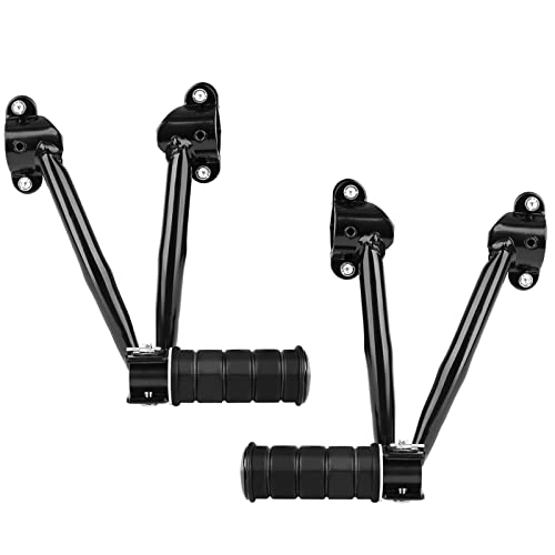 Black Synthetic Leather Rear Passenger Seat and Heavy Alloy Steel Foot Pegs Kit Compatible with Kawasaki Vulcan S 650 VN650 2015-2025