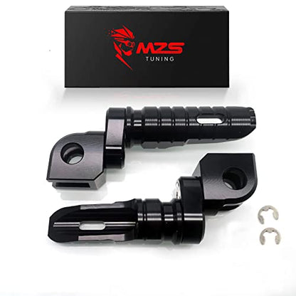 MZS Motorcycle Foot Pegs, CNC Double Adjustable Front Rider Footpegs Footrest Rest Pedal Black Compatible with FZ07 FZ09 FZ10 FZ1 FZ6 FZ6R FZ8 MT03 MT07 MT09 MT10 YZF R3 SCR950 Tracer XSR700 XSR900 - size: FZ07/FZ09/FZ10/FZ1/FZ6/FZ8/MT03/MT07/MT09/R3