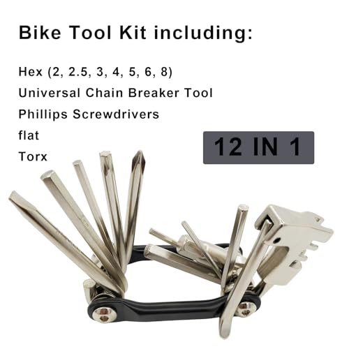 WIWUE GUO Bike Chain Tool, Ultimate Bike Multitool Kit | Lightweight Stainless Steel, Includes Chain Breaker, Tire Repair Kit, Motorcycle Accessories