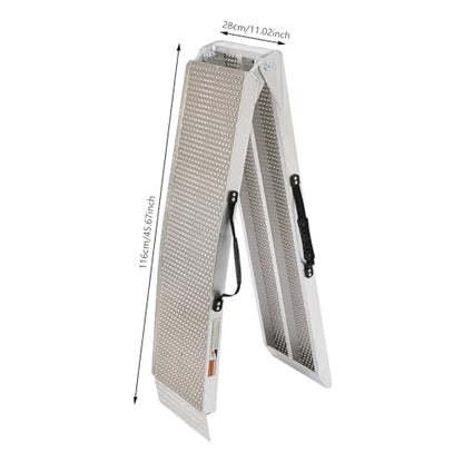 Folding Aluminum Ramp, Portable Ramp, 11" Loading Ramps for Motorcycle, 749.57 Lbs Each Load Capacity for Bike Ramps, ATVs, E-Scooter, Indoor Storage, 2PC (89.76 * 11.02in)