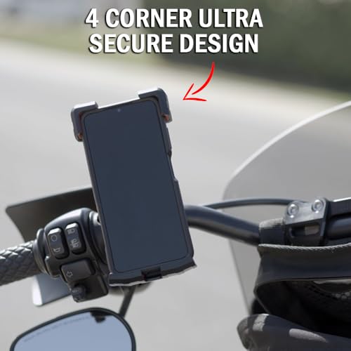 Rydex X3 Motorcycle Handlebar Phone Mount, Anti-Shake and Vibration Proof, Stable & Sturdy Phone Mount, Universal Fit (up to 7"), Compatible with iPhone, Samsung & All Cell Phones