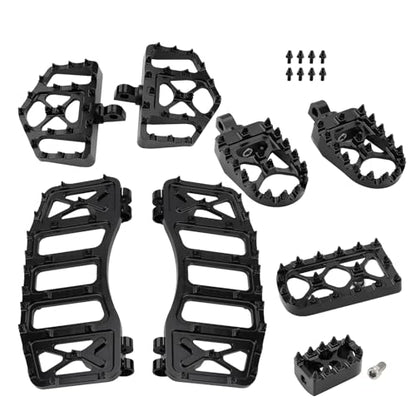 MX Wide Floorboards Foot Pegs Brake Pedal Cover Shifter Peg Kit for Harley Touring 1986-2023 Road Glide Street Glide 86-2017 Softail Fat Boy FL 2012-2016 Dyna FLD (Black) - color: Black