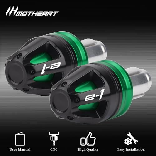 Motorcycle Handlebar End Caps For Ninja e-1 2023-2024 Z e-1 2024-2025 7/8” Bars 17mm Diameter CNC Handlebars (See details below) ninja e-1 z Accessories (Green) - color: Green