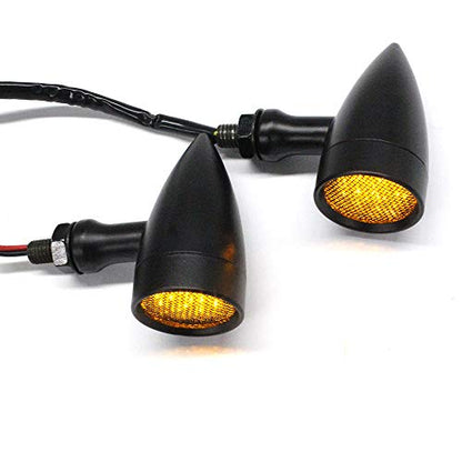 Rich Choices 2pcs Black 15 LED Motorcycle Stop Brake Running Turn Signal Indicator Amber Lights For Harley Honda Chopper (Black with net-Amber Light) - color: Black with net-Amber Light