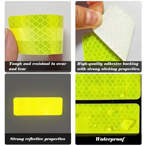 30 Pcs Reflective Stickers, Waterproof Reflective Tape Safety Reflective Tape, Warning Stickers for Vehicle/Bicycle/Motorcycle/Outdoor Enthusiasts