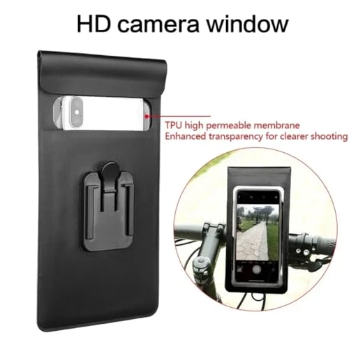 360° Rotation Waterproof Phone Mount for Bike Motorcycle, Touch Screen Handlebar Holder (Black) - color: black